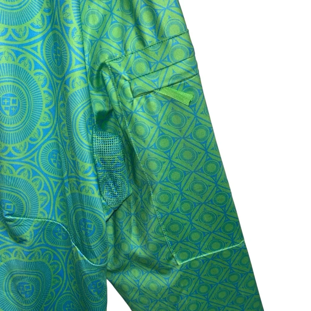 Gretchen Scott St Lawrence Half Zip Pullover Turq Kelly Medallion XL - Picture 6 of 16